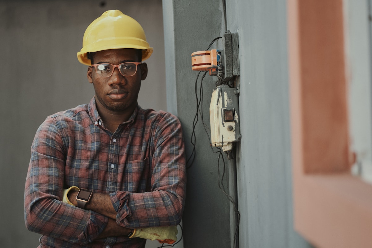 Technician working with tools and equipment